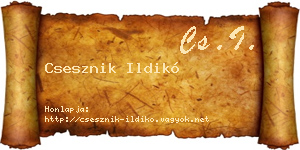 Csesznik Ildikó névjegykártya
